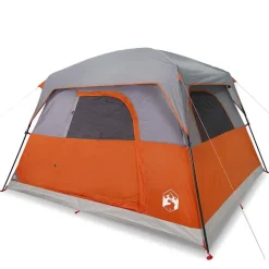 vidaXL Campingzelt 4 Personen Orange Wasserdicht