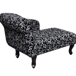 vidaXL Chaiselongue Schwarz und Weiß Stoff