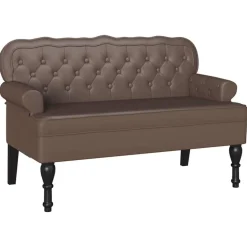 vidaXL Chesterfield Bank Braun 119,5 x 64,5 x 75 cm Kunstleder