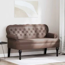 vidaXL Chesterfield Bank Braun 119,5 x 64,5 x 75 cm Kunstleder