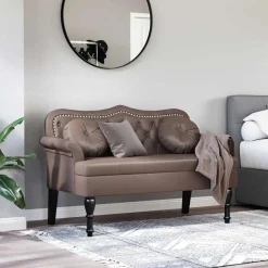 vidaXL Chesterfield Bank Braun 120,5 x 65 x 75 cm Kunstleder