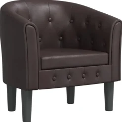 vidaXL Clubsessel Braun Kunstleder