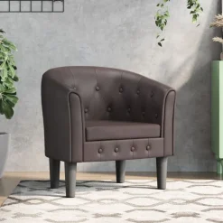 vidaXL Clubsessel Braun Kunstleder
