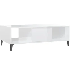 vidaXL Couchtisch Hochglanz-Weiß 103,5x60x35 cm Holzwerkstoff