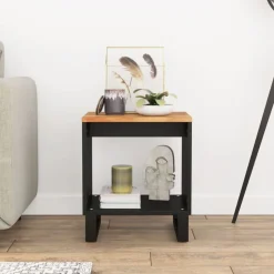 vidaXL Couchtisch 40x31x46 cm Massivholz Akazie & Holzwerkstoff
