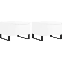 vidaXL Couchtische 2 Stk. Hochglanz-Weiß 50x46x35 cm Holzwerkstoff