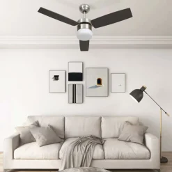 vidaXL Deckenventilator mit Licht und Fernbedienung 108 cm Dunkelbraun