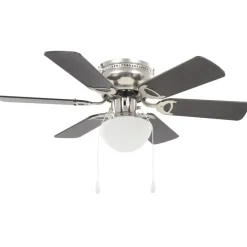 vidaXL Dekorativer Deckenventilator mit Leuchtmittel 82 cm Dunkelbraun