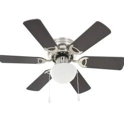 vidaXL Dekorativer Deckenventilator mit Leuchtmittel 82 cm Dunkelbraun