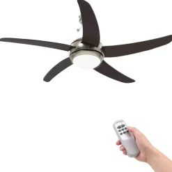 vidaXL Dekorativer Deckenventilator mit Licht 128 cm Braun