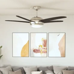 vidaXL Dekorativer Deckenventilator mit Licht 128 cm Braun