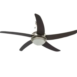 vidaXL Dekorativer Deckenventilator mit Licht 128 cm Braun