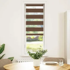vidaXL Doppelrollo Braun 40x100 cm Stoffbreite 35,9 cm Polyester