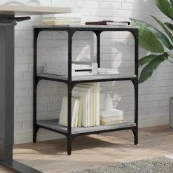 vidaXL Druckerständer 3 Ablagen Grau Sonoma 50x41x75 cm Holzwerkstoff