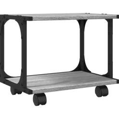 vidaXL Druckerständer 2 Ablagen Grau Sonoma 41x28x33,5cm Holzwerkstoff