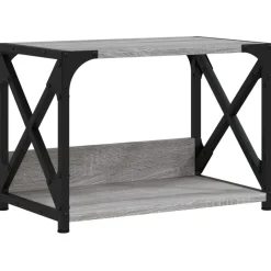 vidaXL Druckerständer 2 Ablagen Grau Sonoma 44x26x31,5cm Holzwerkstoff
