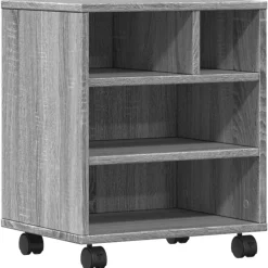 vidaXL Druckerständer mit Rollen Grau Sonoma 41x32x48 cm