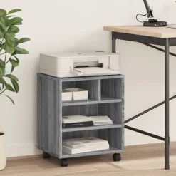 vidaXL Druckerständer mit Rollen Grau Sonoma 41x32x48 cm