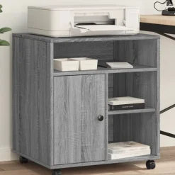 vidaXL Druckerständer mit Rollen Grau Sonoma 60x50x67 cm