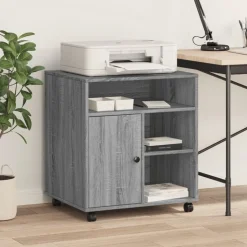 vidaXL Druckerständer mit Rollen Grau Sonoma 60x50x67 cm