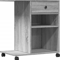 vidaXL Druckerständer mit Rollen Grau Sonoma 60x40x68,5 cm