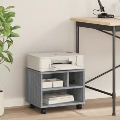 vidaXL Druckerständer mit Rollen Grau Sonoma 41x32x34,5 cm