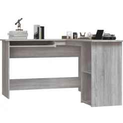 vidaXL Eckschreibtisch Grau Sonoma 120x140x75 cm Holzwerkstoff