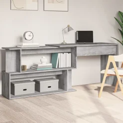 vidaXL Eckschreibtisch Grau Sonoma 200x50x76 cm Holzwerkstoff