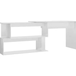 vidaXL Eckschreibtisch Hochglanz-Weiß 200x50x76 cm Holzwerkstoff