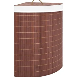 vidaXL Eck-Wäschekorb Bambus Braun 60 L