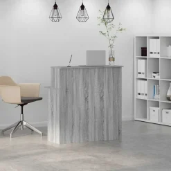 vidaXL Empfangstheke Grau Sonoma 100x50x103,5 cm Holzwerkstoff