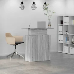vidaXL Empfangstheke Grau Sonoma 100x40x104 cm Holzwerkstoff