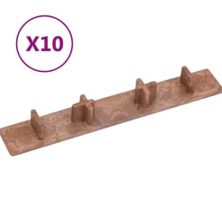 vidaXL Endkappen für Terrassendielen 10 Stk. Braun Kunststoff