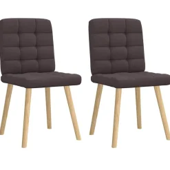 vidaXL Esszimmerstühle 2 Stk. Dunkelbraun Stoff