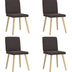 vidaXL Esszimmerstühle 4 Stk. Dunkelbraun Stoff