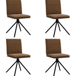 vidaXL Esszimmerstühle 4 Stk. Braun Kunstleder in Wildleder-Optik