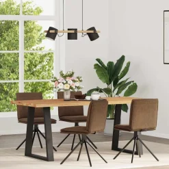 vidaXL Esszimmerstühle 4 Stk. Braun Kunstleder in Wildleder-Optik