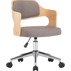 vidaXL Esszimmerstuhl Drehbar Taupe Bugholz und Stoff