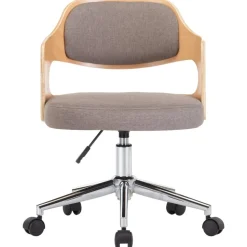 vidaXL Esszimmerstuhl Drehbar Taupe Bugholz und Stoff