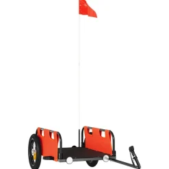 vidaXL Fahrradanhänger Orange Oxford-Gewebe und Eisen