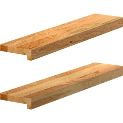 vidaXL Fensterbänke 2 Stk. Hellbraun 70x15x2 cm Massivholz Eiche
