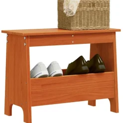 vidaXL Flurbank Wachsbraun 60x28x45 cm Massivholz Kiefer
