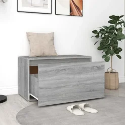 vidaXL Flurbank 80x40x45 cm Grau Sonoma Holzwerkstoff