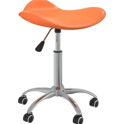 vidaXL Friseur Rollhocker Orange Kunstleder