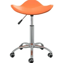 vidaXL Friseur Rollhocker Orange Kunstleder
