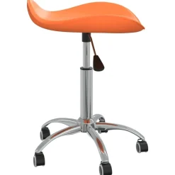 vidaXL Friseur Rollhocker Orange Kunstleder
