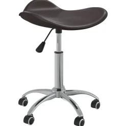 vidaXL Friseur Rollhocker Braun Kunstleder