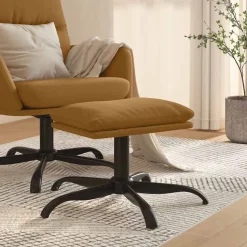 vidaXL Fußhocker Braun 60x60x36 cm Samt