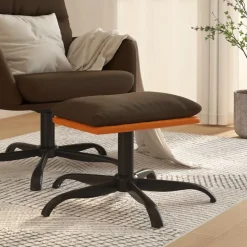 vidaXL Fußhocker Braun 60x60x36 cm Stoff und Kunstleder