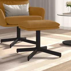 vidaXL Fußhocker Braun 60x60x36 cm Samt